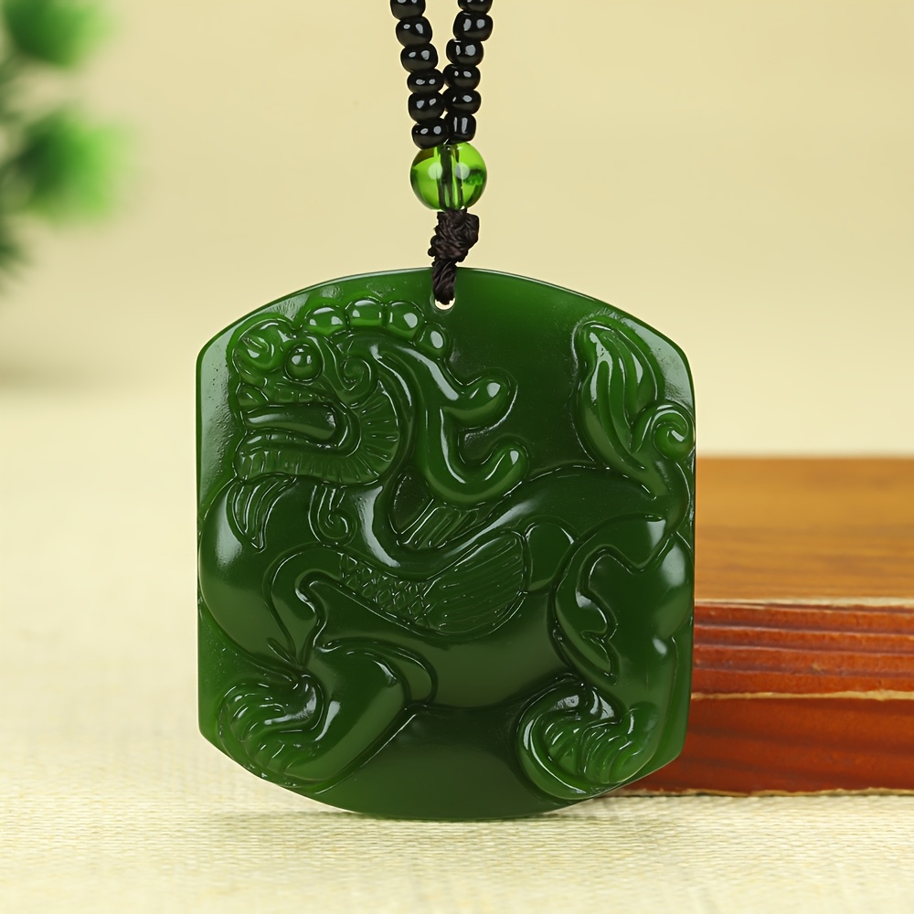 Fashionable Natural Stone Brave Necklace with Hand-carved Pendant